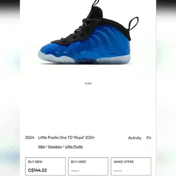 2024 Little Posite One CB 'Royal' 2024 Penny Hardaway - New size 3c - Picture 8 of 8